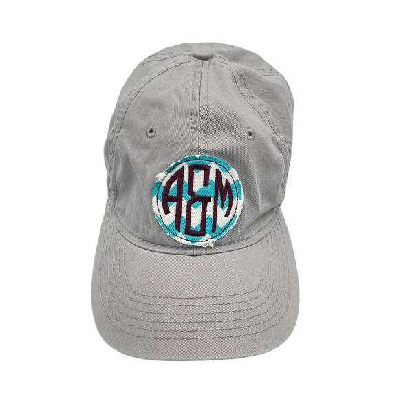 C.C. Creations Accessories - Gray Texas A&M Turquoise Chevron Patch Y2K Style Cotton Ball Cap Collegiate Hat
